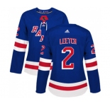 Women Adidas New York Rangers #2 Brian Leetch Premier Royal Blue Home NHL Jersey