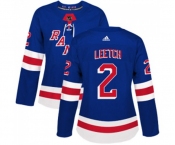 Women Adidas New York Rangers #2 Brian Leetch Premier Royal Blue Home NHL Jersey