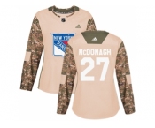 Women Adidas New York Rangers #27 Ryan McDonagh Camo Authentic 2017 Veterans Day Stitched NHL Jersey