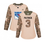 Women Adidas New York Rangers #3 James Patrick Authentic Camo Veterans Day Practice NHL Jersey