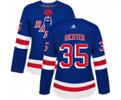 Women Adidas New York Rangers #35 Mike Richter Premier Royal Blue Home NHL Jersey