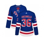 Women Adidas New York Rangers #36 Mats Zuccarello Royal Blue Home Authentic Stitched NHL Jersey