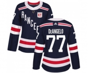 Women Adidas New York Rangers #77 Anthony DeAngelo Authentic Navy Blue 2018 Winter Classic NHL Jersey