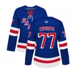 Women Adidas New York Rangers #77 Phil Esposito Premier Royal Blue Home NHL Jersey