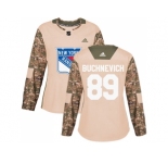 Women Adidas New York Rangers #89 Pavel Buchnevich Camo Authentic 2017 Veterans Day Stitched NHL Jersey
