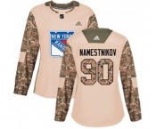 Women Adidas New York Rangers #90 Vladislav Namestnikov Authentic Camo Veterans Day Practice NHL Jersey