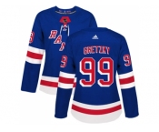 Women Adidas New York Rangers #99 Wayne Gretzky Royal Blue Home Authentic Stitched NHL Jersey