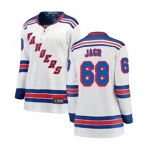 Women New York Rangers #68 Jaromir Jagr Fanatics Branded White Away Breakaway NHL Jersey