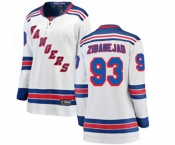 Women New York Rangers #93 Mika Zibanejad Fanatics Branded White Away Breakaway NHL Jersey
