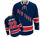 Women Reebok New York Rangers #22 Mike Gartner Authentic Navy Blue Third NHL Jersey