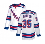 Women Reebok New York Rangers #35 Mike Richter Authentic White Away NHL Jersey