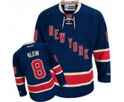 Women Reebok New York Rangers #8 Kevin Klein Authentic Navy Blue Third NHL Jersey