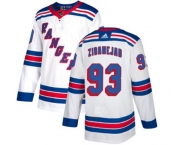 Women Reebok New York Rangers #93 Mika Zibanejad Authentic White Away NHL Jersey