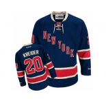 Women's Reebok New York Rangers #20 Chris Kreider Premier Navy Blue Third NHL Jersey