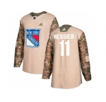 Youth Adidas New York Rangers #11 Mark Messier Camo Authentic 2017 Veterans Day Stitched NHL Jersey