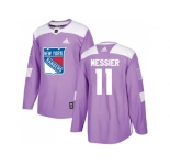 Youth Adidas New York Rangers #11 Mark Messier Purple Authentic Fights Cancer Stitched NHL Jersey