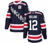 Youth Adidas New York Rangers #12 Peter Holland Authentic Navy Blue 2018 Winter Classic NHL Jersey