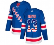 Youth Adidas New York Rangers #13 Kevin Hayes Authentic Royal Blue USA Flag Fashion NHL Jersey