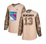 Youth Adidas New York Rangers #13 Sergei Nemchinov Authentic Camo Veterans Day Practice NHL Jersey