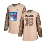 Youth Adidas New York Rangers #18 Walt Tkaczuk Authentic Camo Veterans Day Practice NHL Jersey