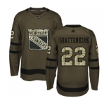 Youth Adidas New York Rangers #22 Kevin Shattenkirk Authentic Green Salute to Service NHL Jersey