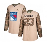 Youth Adidas New York Rangers #23 Ryan Spooner Authentic Camo Veterans Day Practice NHL Jersey