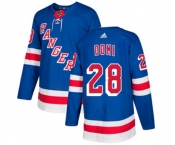 Youth Adidas New York Rangers #28 Tie Domi Premier Royal Blue Home NHL Jersey