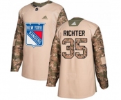 Youth Adidas New York Rangers #35 Mike Richter Authentic Camo Veterans Day Practice NHL Jersey