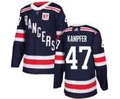 Youth Adidas New York Rangers #47 Steven Kampfer Authentic Navy Blue 2018 Winter Classic NHL Jersey