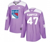 Youth Adidas New York Rangers #47 Steven Kampfer Authentic Purple Fights Cancer Practice NHL Jersey