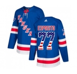Youth Adidas New York Rangers #77 Phil Esposito Authentic Royal Blue USA Flag Fashion NHL Jersey