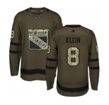 Youth Adidas New York Rangers #8 Kevin Klein Premier Green Salute to Service NHL Jersey