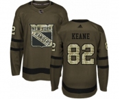 Youth Adidas New York Rangers #82 Joey Keane Authentic Green Salute to Service NHL Jersey