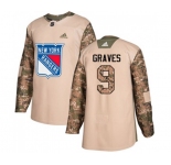 Youth Adidas New York Rangers #9 Adam Graves Authentic Camo Veterans Day Practice NHL Jersey