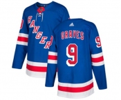 Youth Adidas New York Rangers #9 Adam Graves Authentic Royal Blue Home NHL Jersey