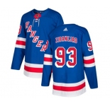Youth Adidas New York Rangers #93 Mika Zibanejad Authentic Royal Blue Home NHL Jersey