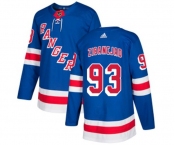 Youth Adidas New York Rangers #93 Mika Zibanejad Authentic Royal Blue Home NHL Jersey