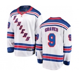Youth New York Rangers #9 Adam Graves Fanatics Branded White Away Breakaway NHL Jersey