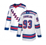 Youth Reebok New York Rangers #93 Mika Zibanejad Authentic White Away NHL Jersey