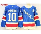 Youth new york rangers #10 artemi panarin blue 2025 with a patch stitched hockey jersey