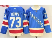 Youth new york rangers #73 matt rempe blue 2025 stitched hockey jersey