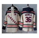 Men's New York Rangers #36 Mats Zuccarello Cream Sawyer Hooded Sweatshirt Stitched NHL Jersey