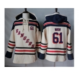 Men's New York Rangers #61 Rick Nash Cream Sawyer Hooded Sweatshirt Stitched NHL Jersey