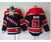 nhl jerseys new york rangers #61 nash dk.blue-red[pullover hooded sweatshirt]