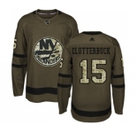 Adidas New York Islanders #15 Cal Clutterbuck Premier Green Salute to Service NHL Jersey