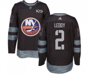Adidas New York Islanders #2 Nick Leddy Premier Black 1917-2017 100th Anniversary NHL Jersey