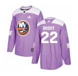 Adidas New York Islanders #22 Mike Bossy Authentic Purple Fights Cancer Practice NHL Jersey
