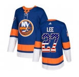 Adidas New York Islanders #27 Anders Lee Authentic Royal Blue USA Flag Fashion NHL Jersey