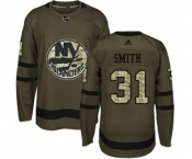 Adidas New York Islanders #31 Billy Smith Authentic Green Salute to Service NHL Jersey