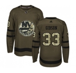 Adidas New York Islanders #33 Christopher Gibson Authentic Green Salute to Service NHL Jersey